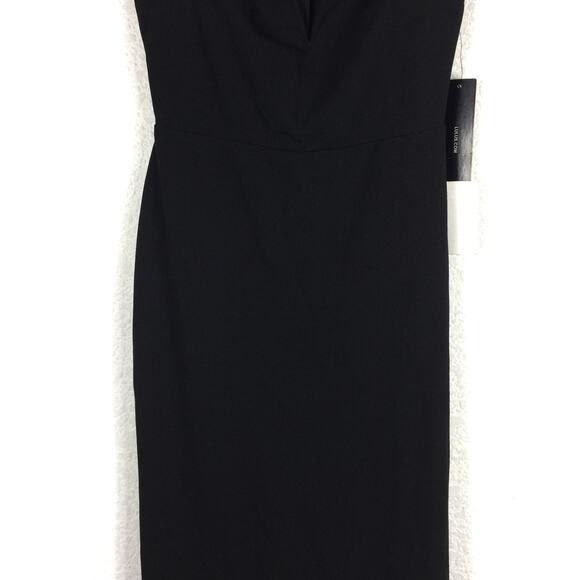 NWT Lulus Lynne Black Off-the-Shoulder Stretch Crepe Maxi Dress Gown XS - Picture 9 of 13